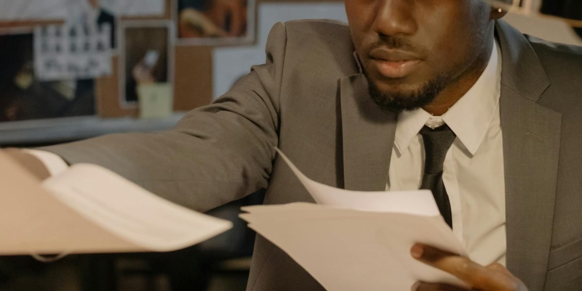 A professional calmly sifting through data, applying curation strategies effectively.