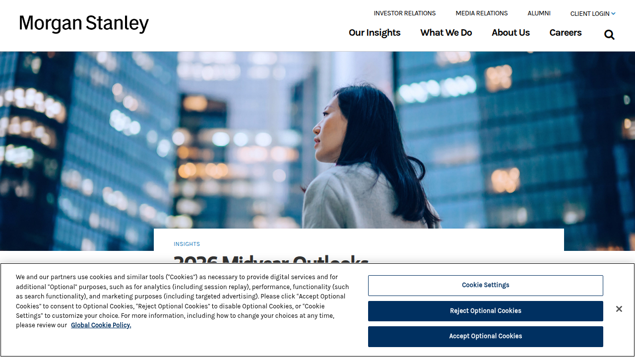 The Morgan Stanley outlooks page, a key resource for understanding economic forecasts affecting markets.