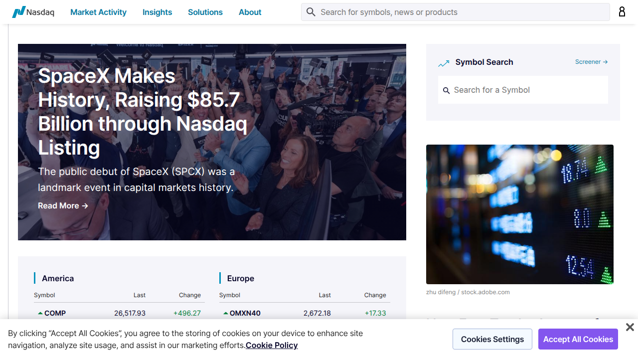 Stay updated on financial markets and technology stocks by exploring leading financial news portals like Nasdaq.