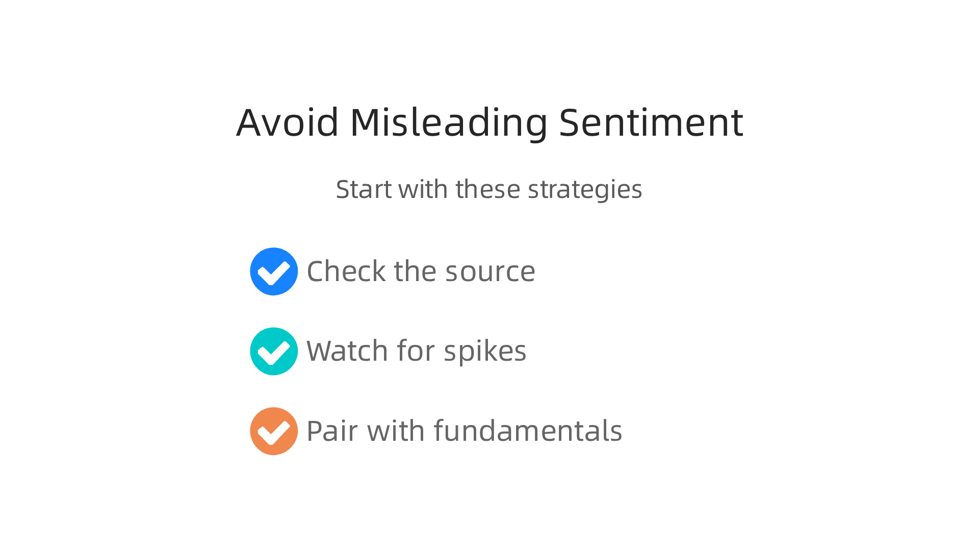 An infographic detailing essential strategies for investors to avoid being misled by false or manipulated social media sentiment.
