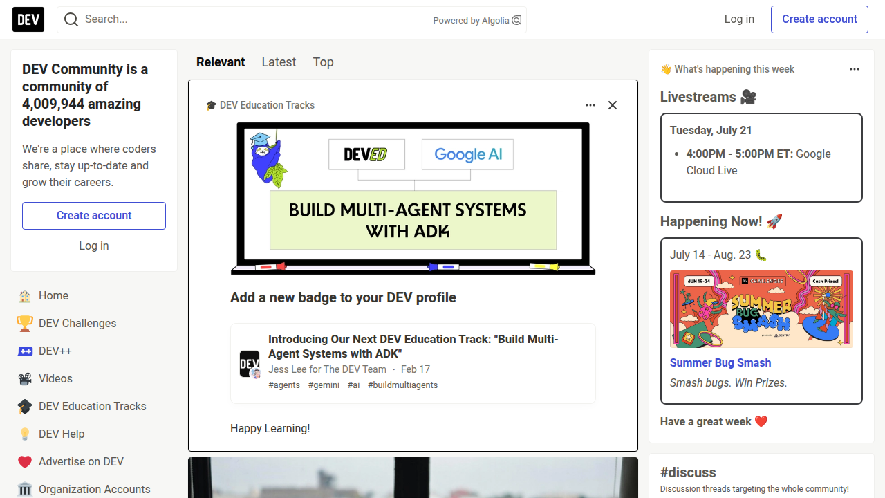A screenshot of dev.to, a community platform for developers, illustrating a resource relevant to platform extensibility and monetization.