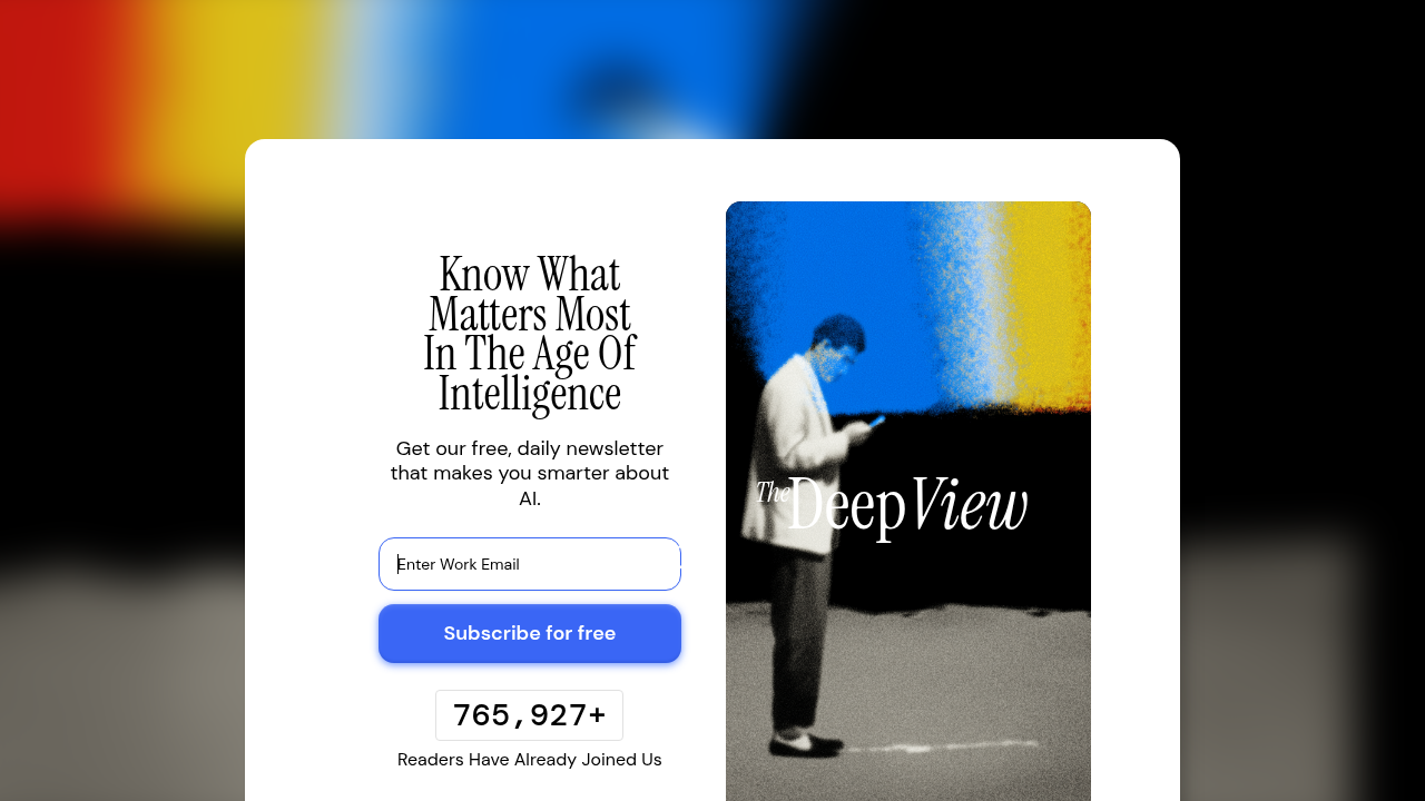 Subscribe to The Deep View Newsletter for clear, daily AI updates to stay informed on fast-moving technology trends.